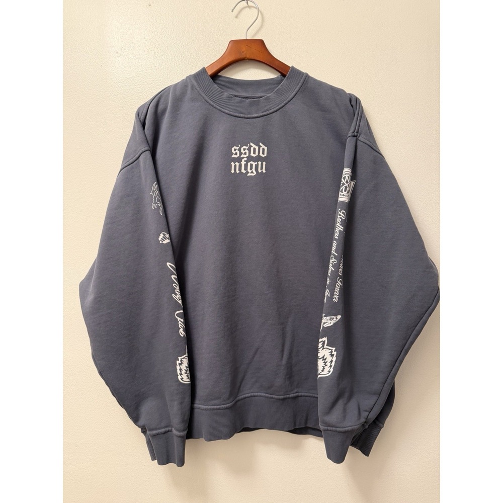 DARC SPORT ALWAYS SSDD NFGU LONDON CREWNECK IN DARC BLUE MEN'S XL GYM WEAR EUC